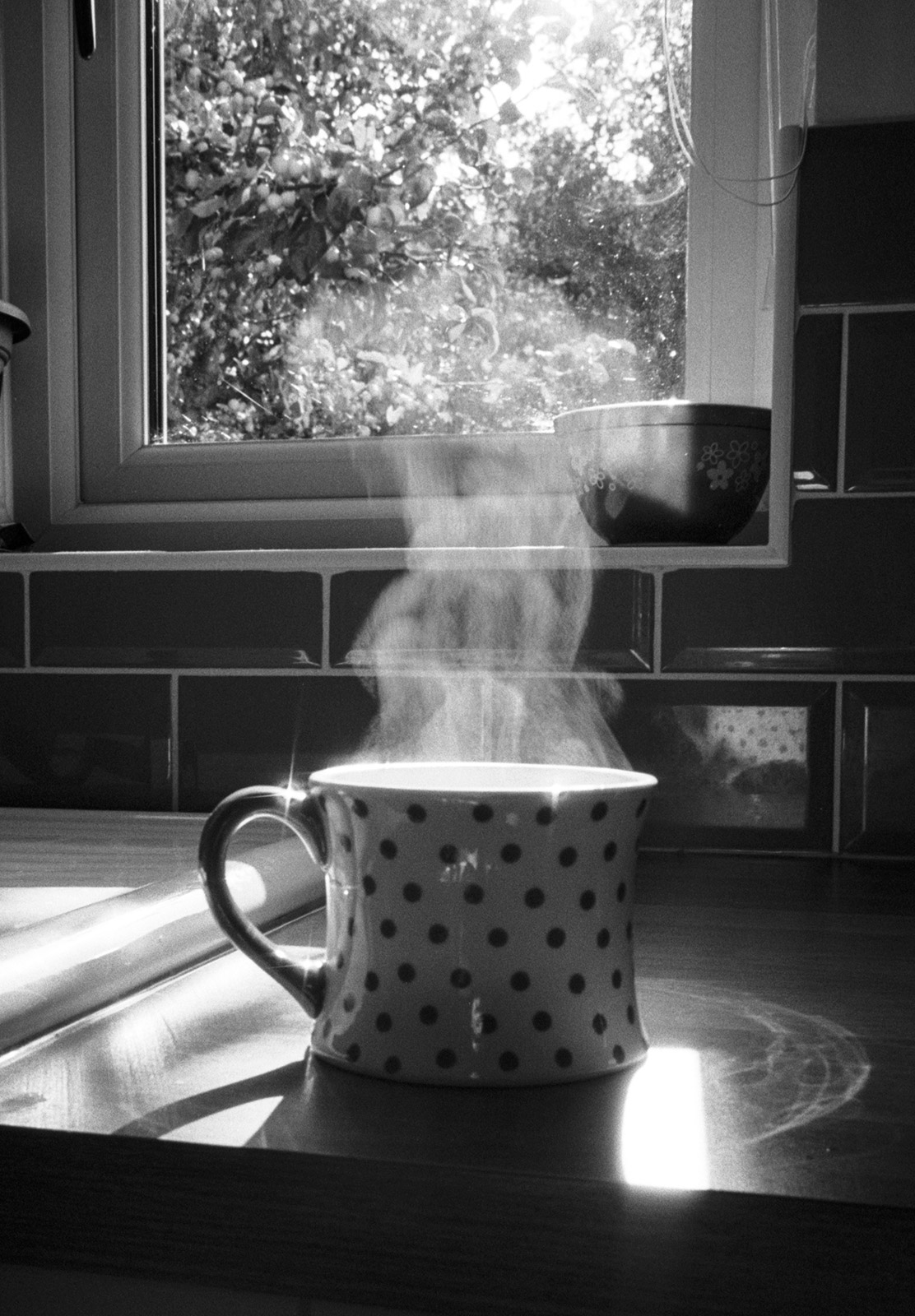 Steaming tea