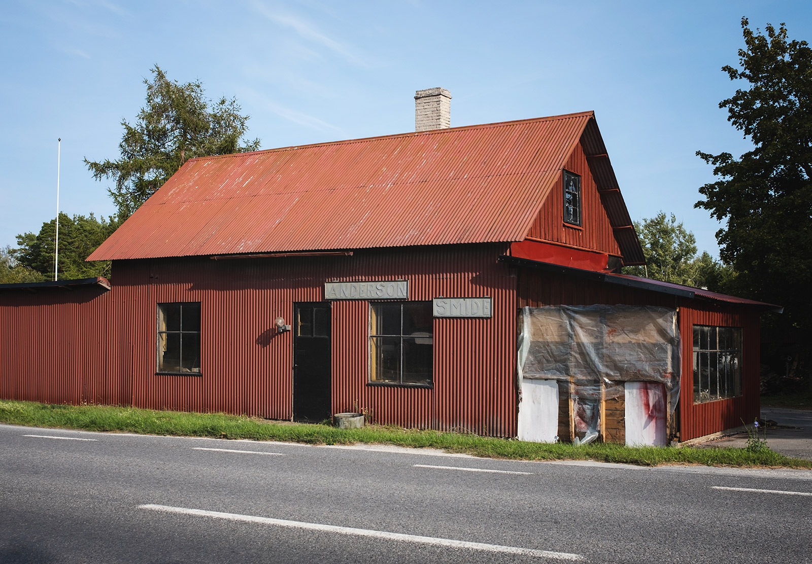 Red wooden building