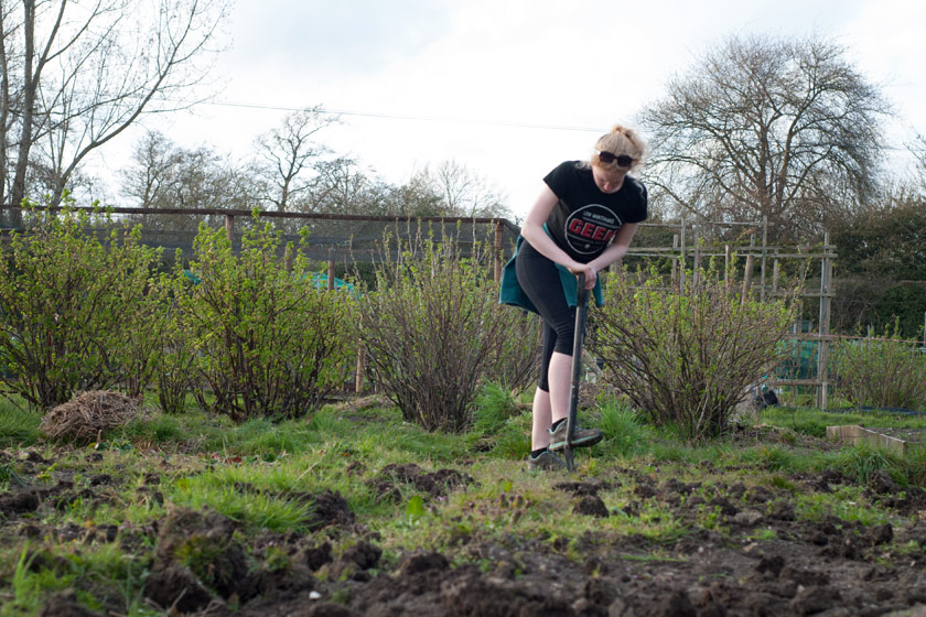 Me digging allotment with fork