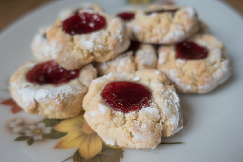 Plate of almond cookies