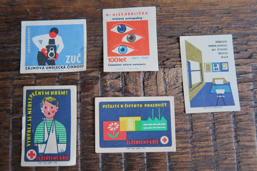 Illustrated matchbox cards