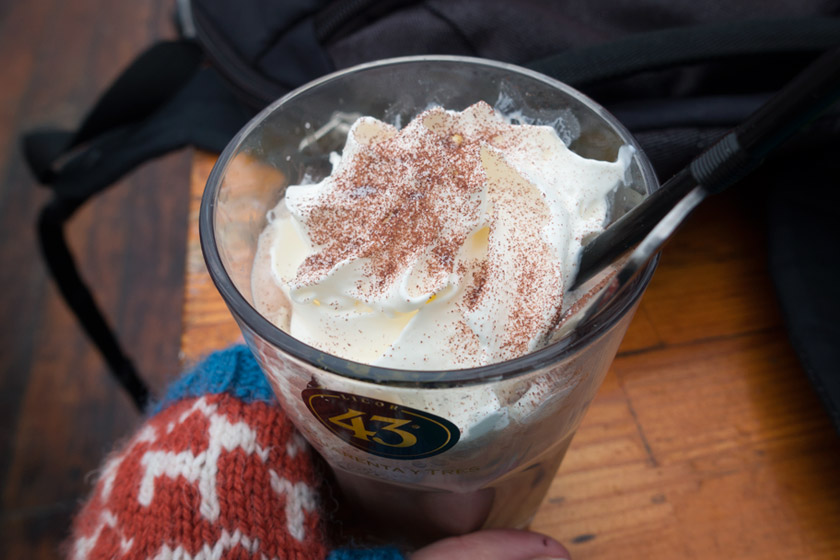 Cream on hot chocolate