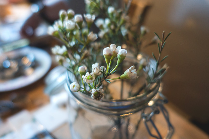Flowers in kilner jar