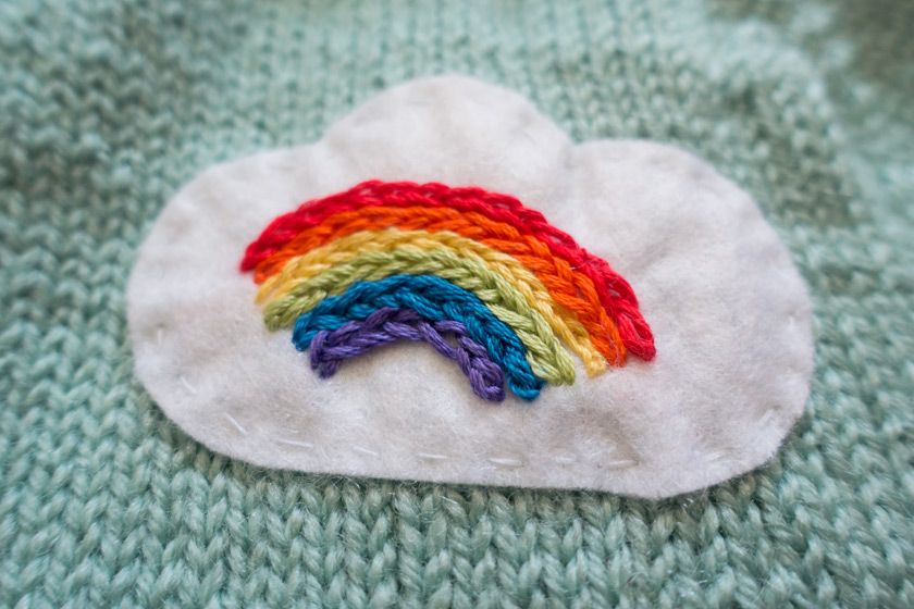Embroidered rainbow