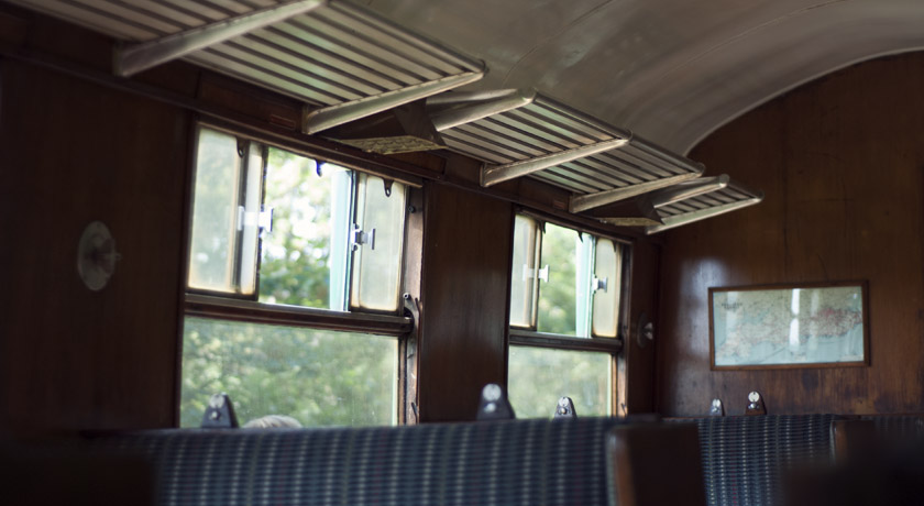 Old train carriage interior