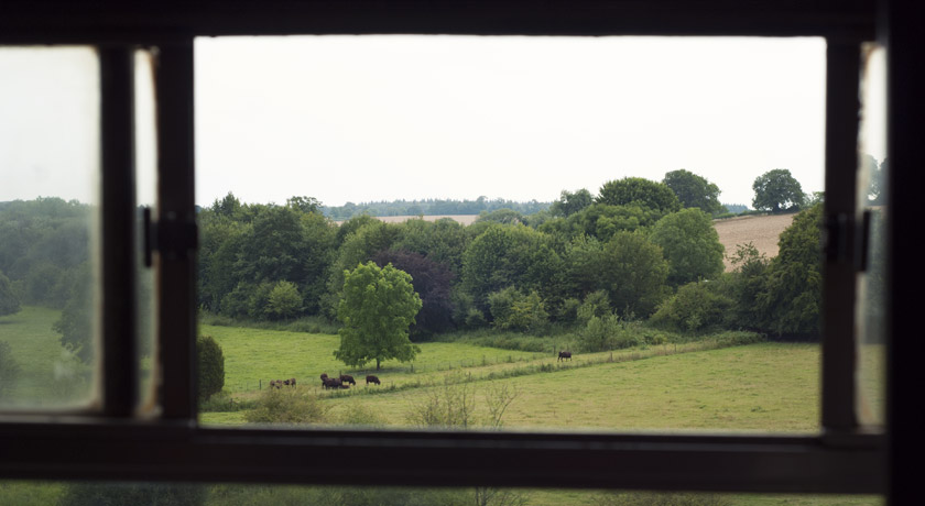 View out of steam train window