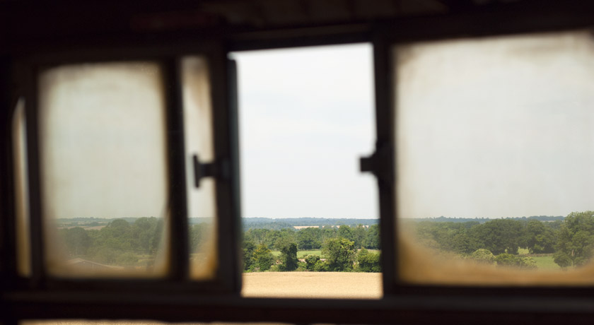 View out of steam train window
