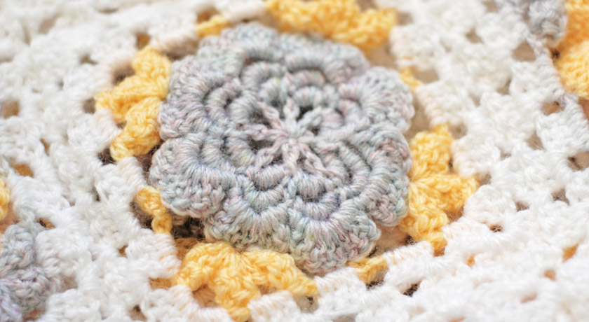 Crochet flower back