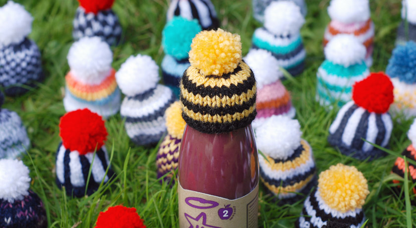 Bee style stripy hat for Innocent's Big Knit