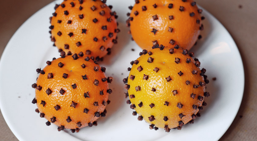 Plate of orange pomanders