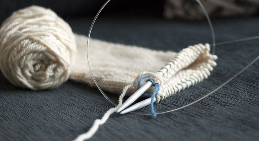 Knitting a sleeve