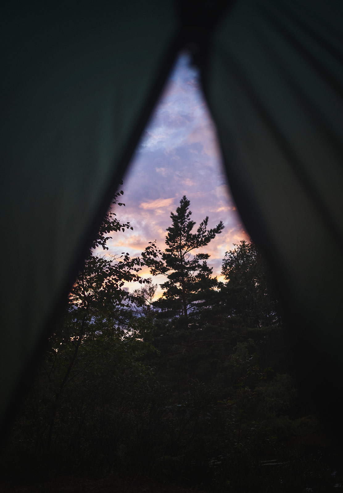 Sunset view out of tent