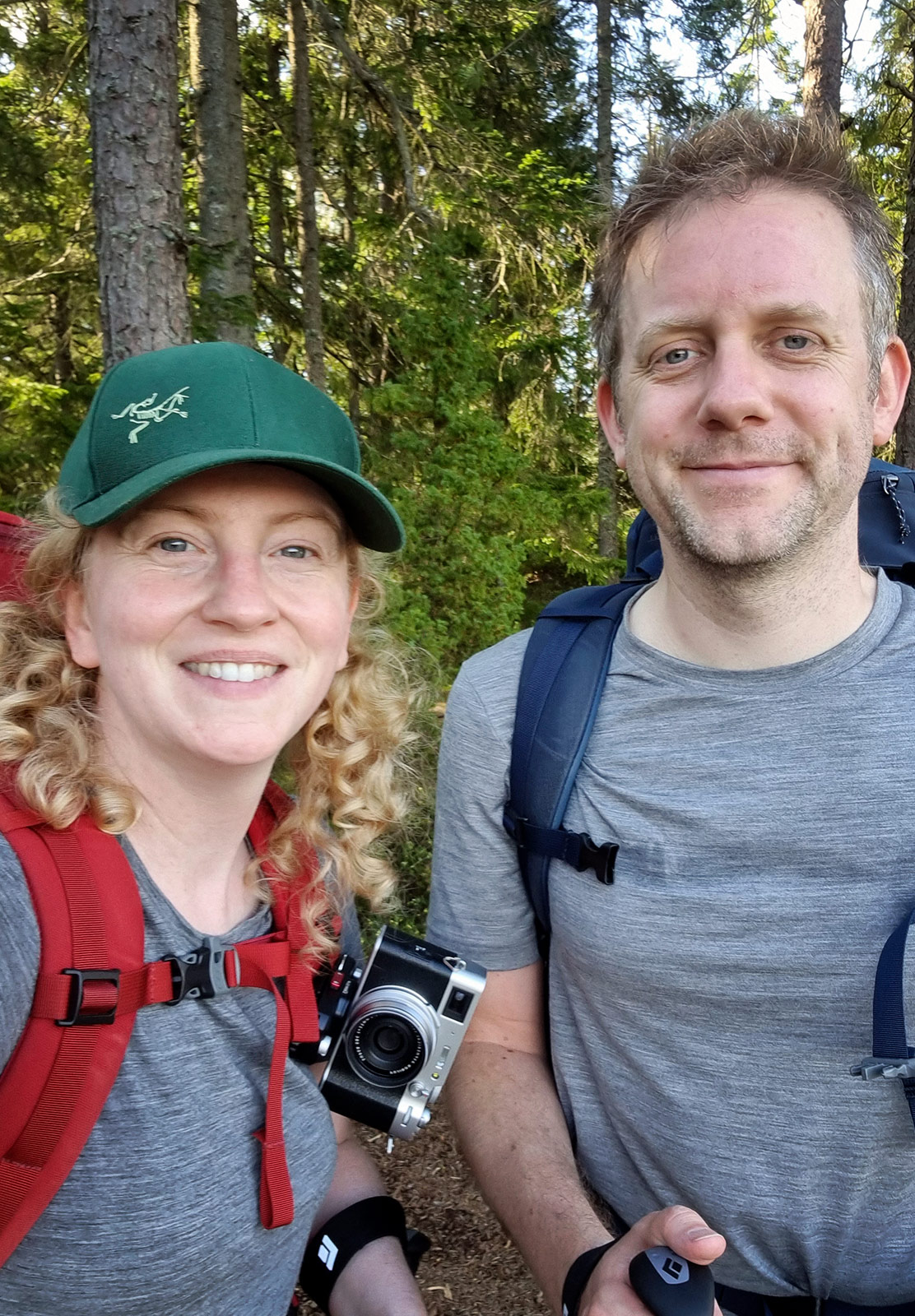 Couple in hiking clothes