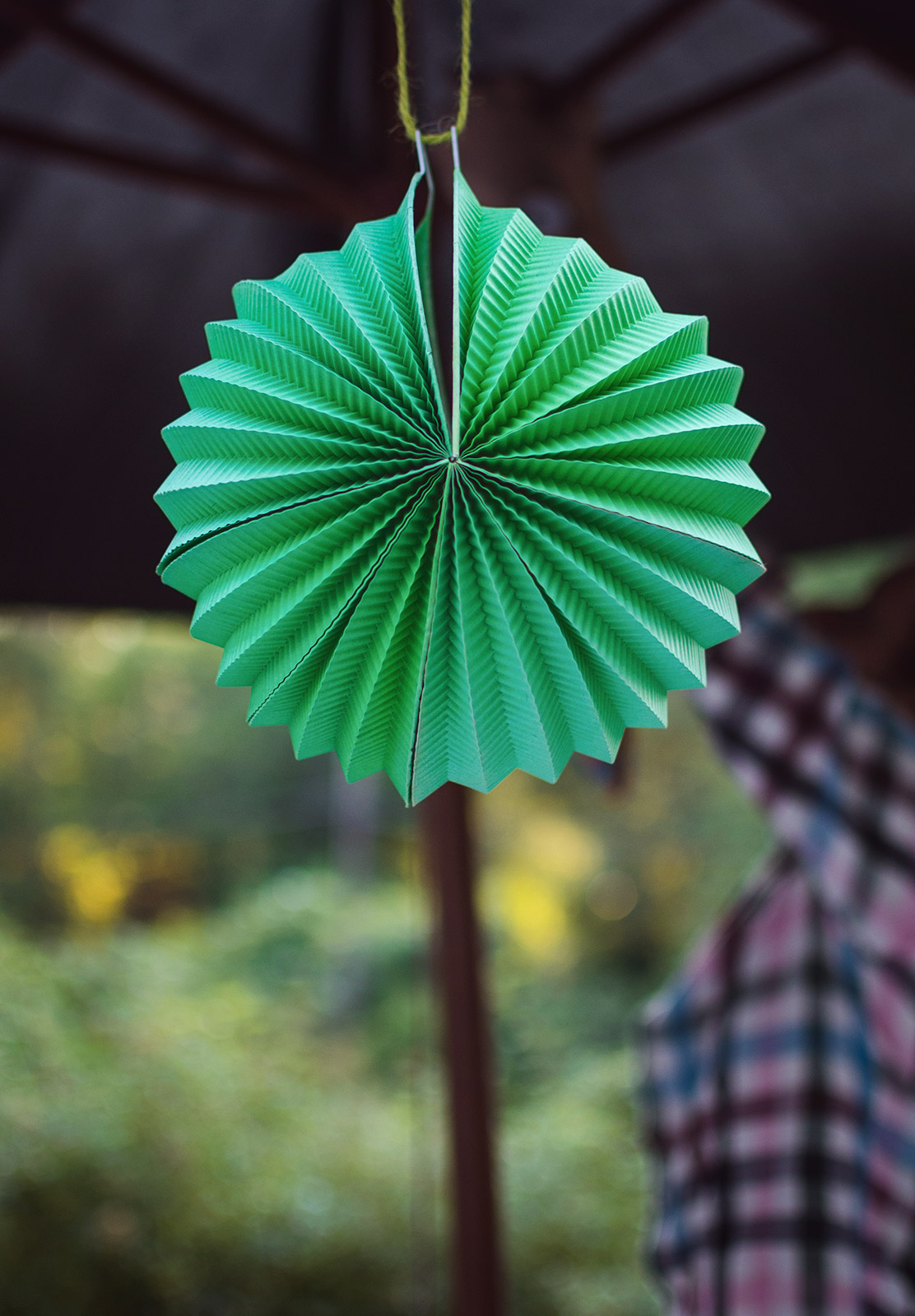 Green paper lantern