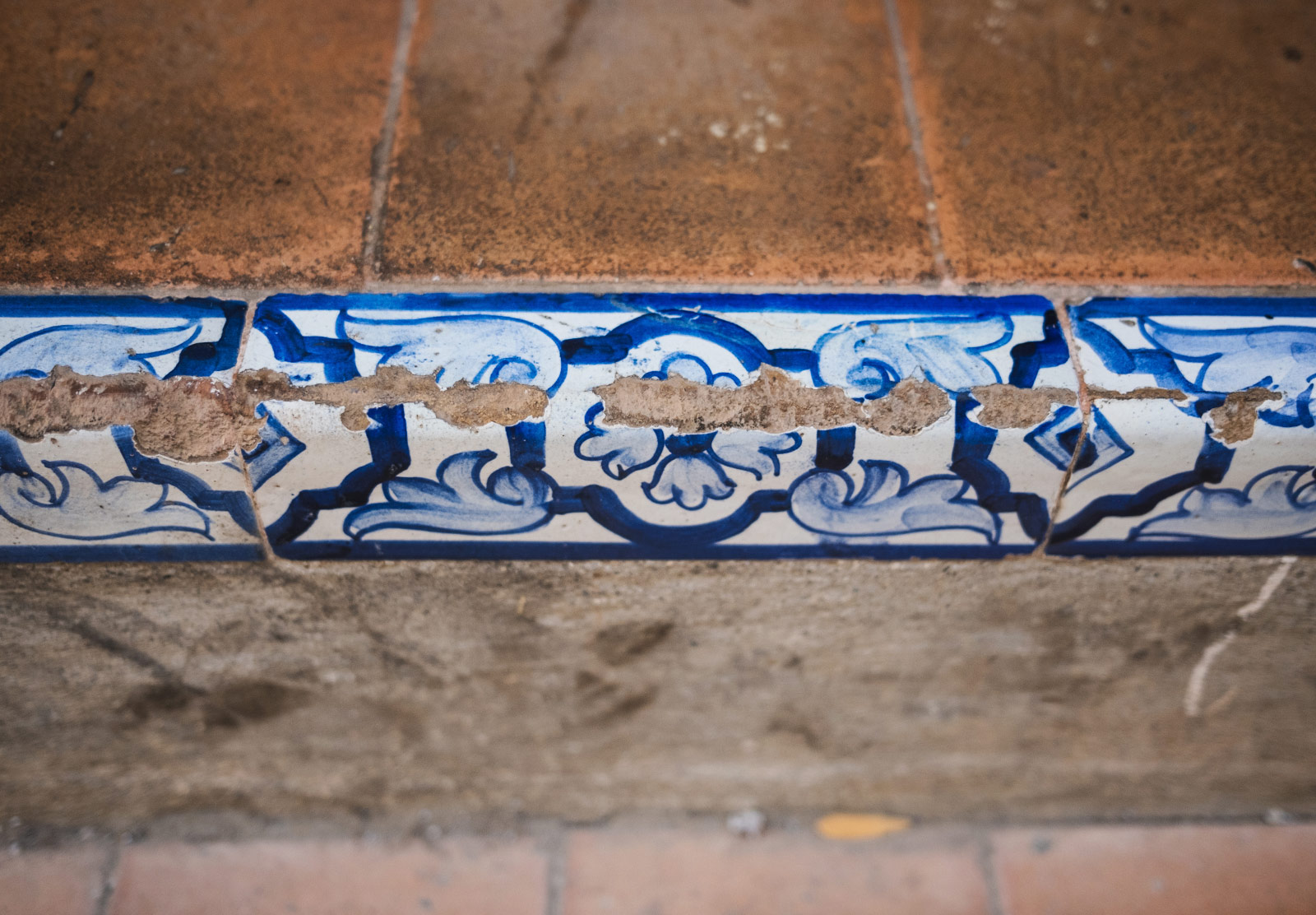 Blue and while decorative tiles