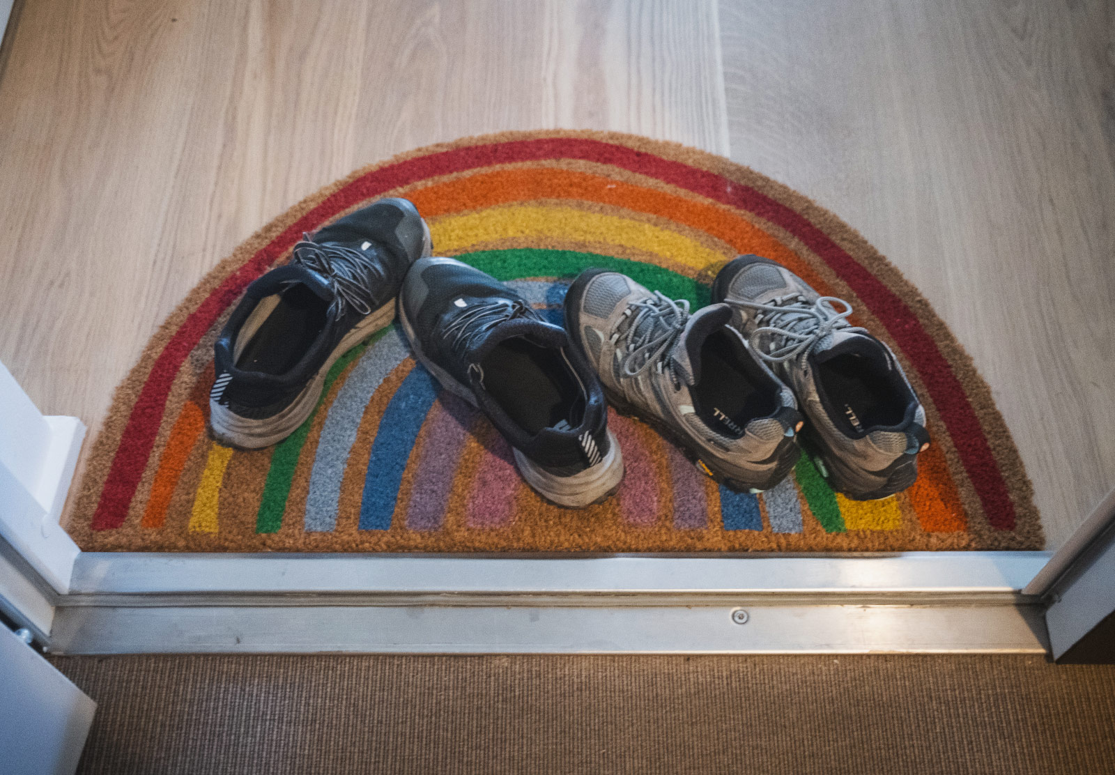 Shoes on door mat