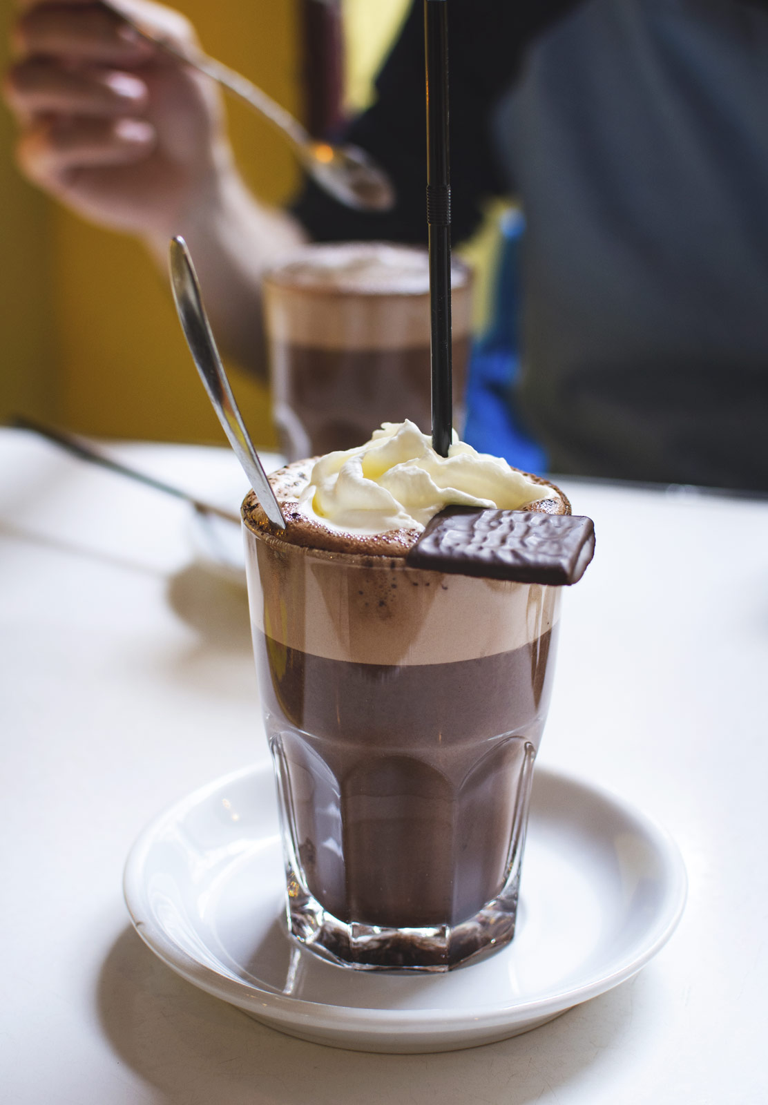 Hot chocolate with cream