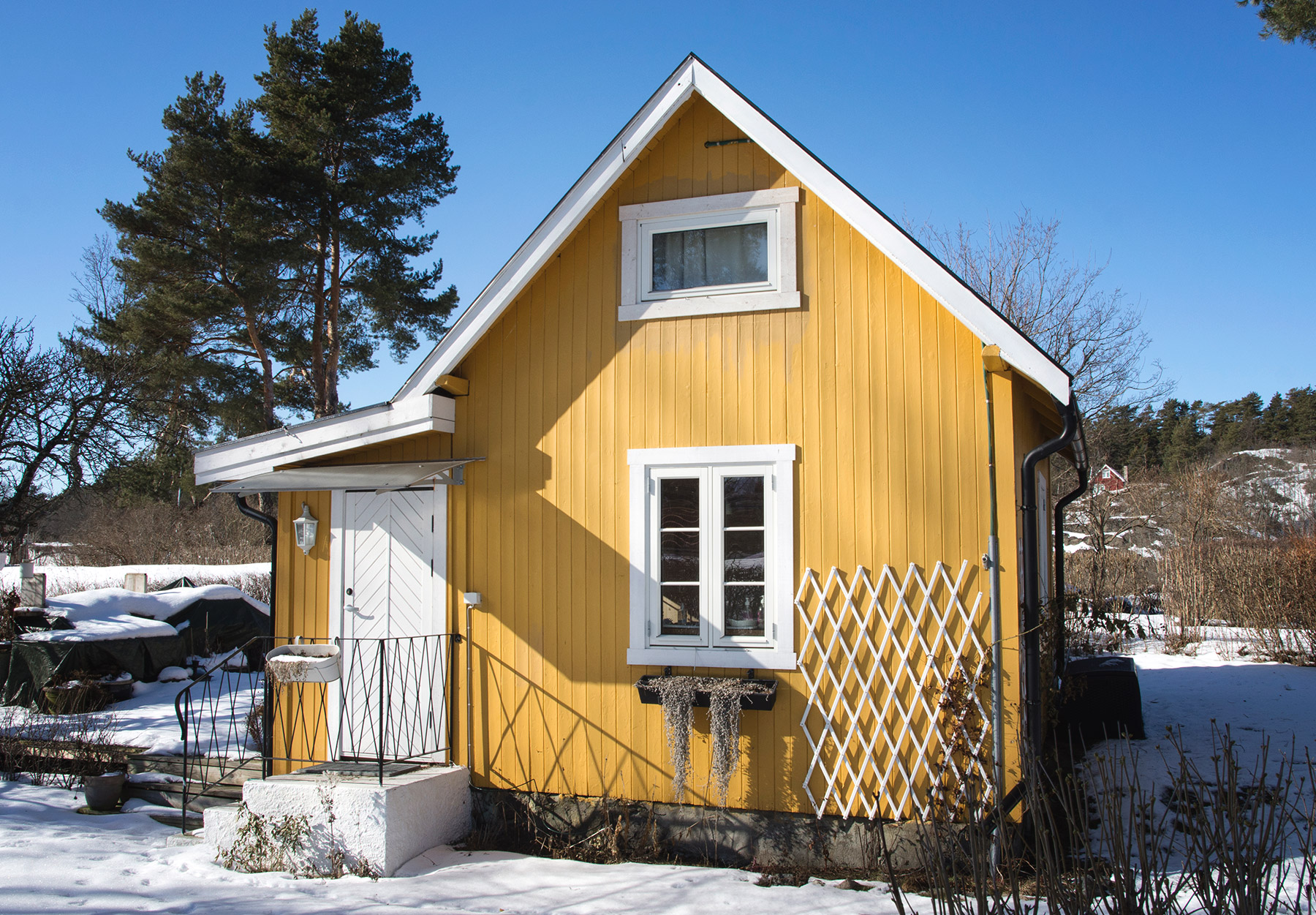 Yellow wooden house