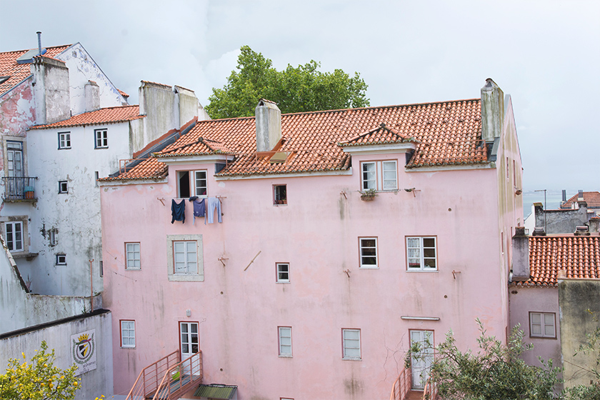 Pastel pink building