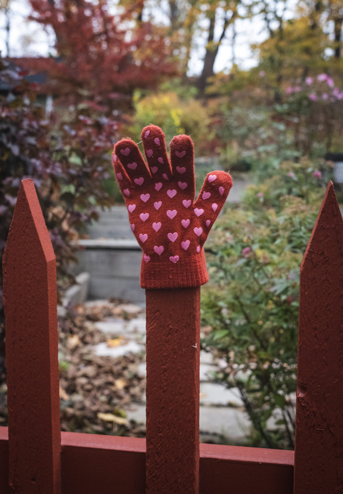 Glove on fence