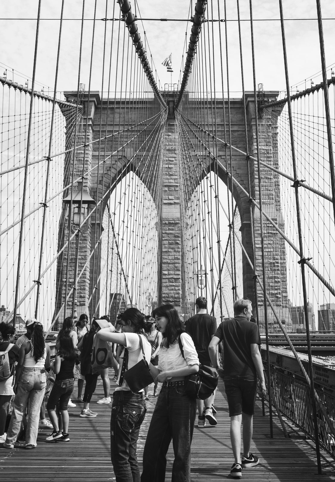 People on Brooklyn Bridge