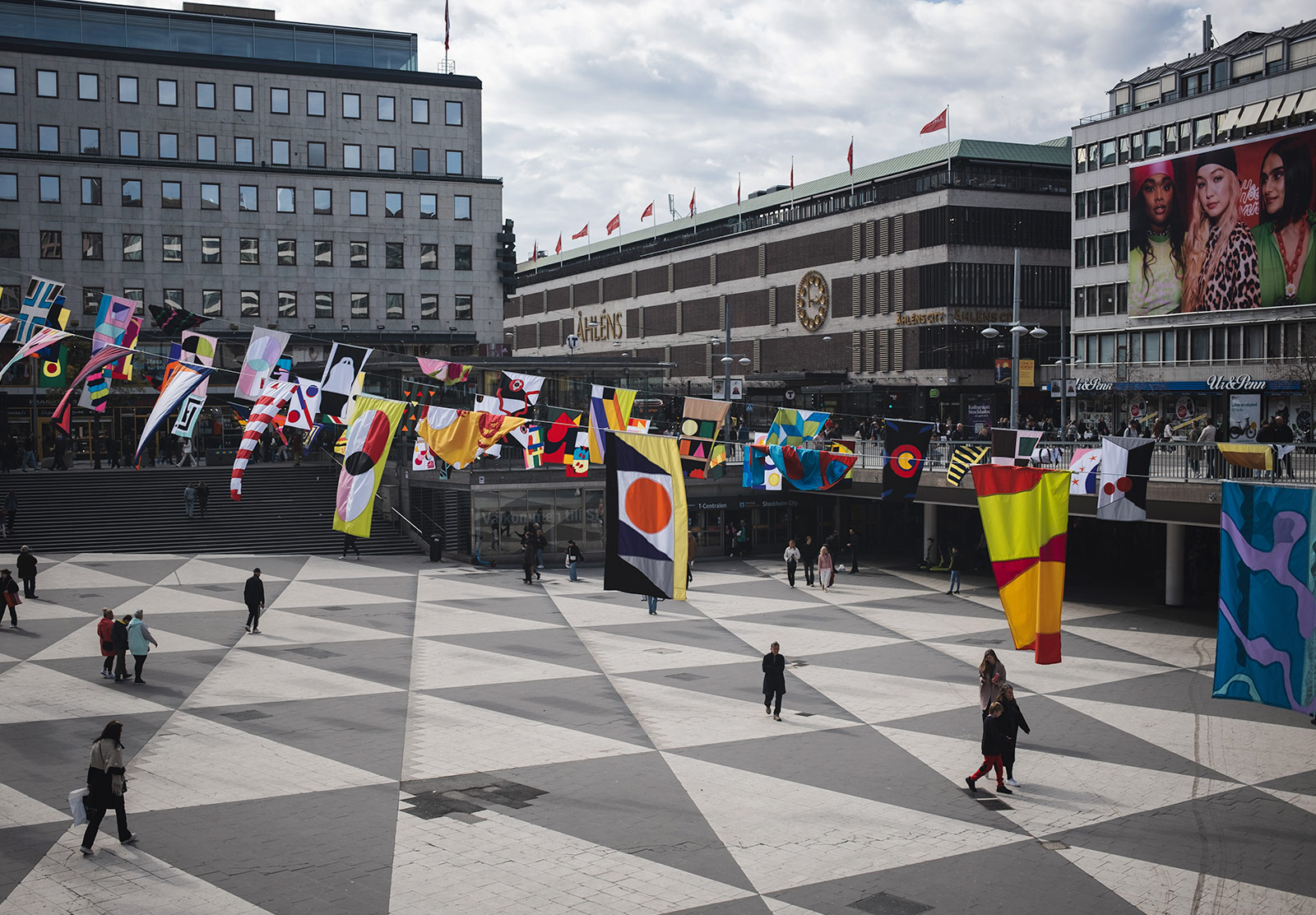 Colourful flags hanging