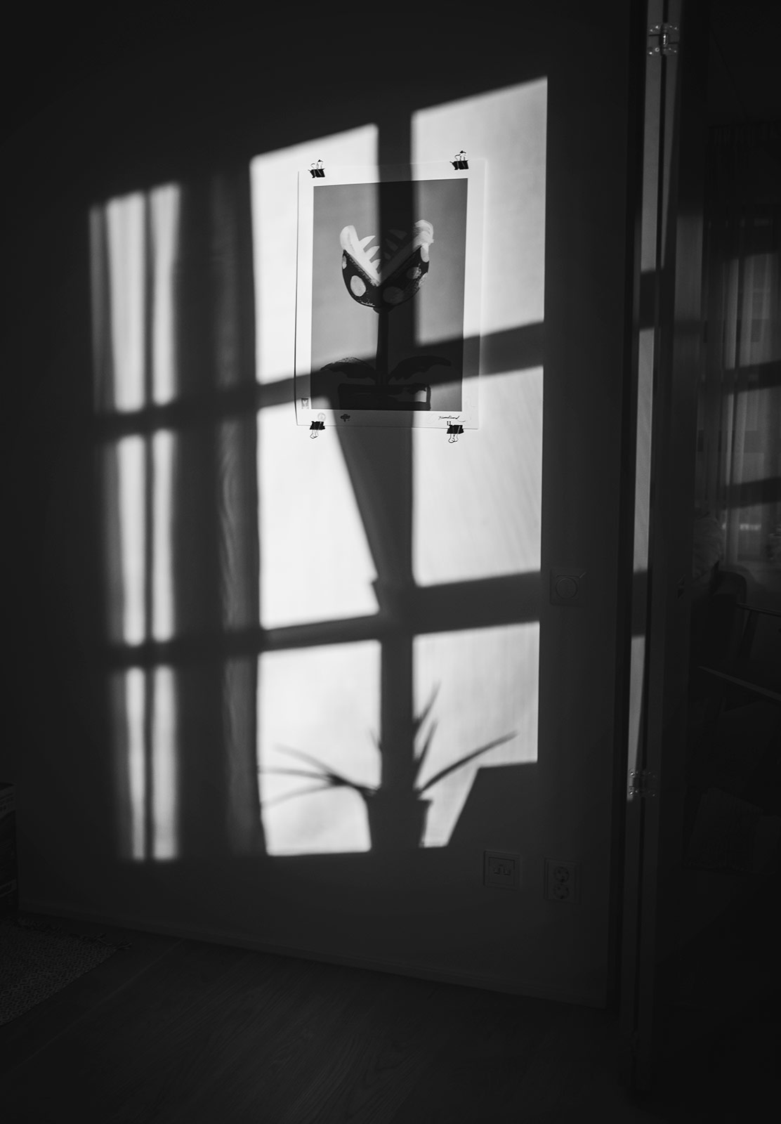 Window silhouette on wall