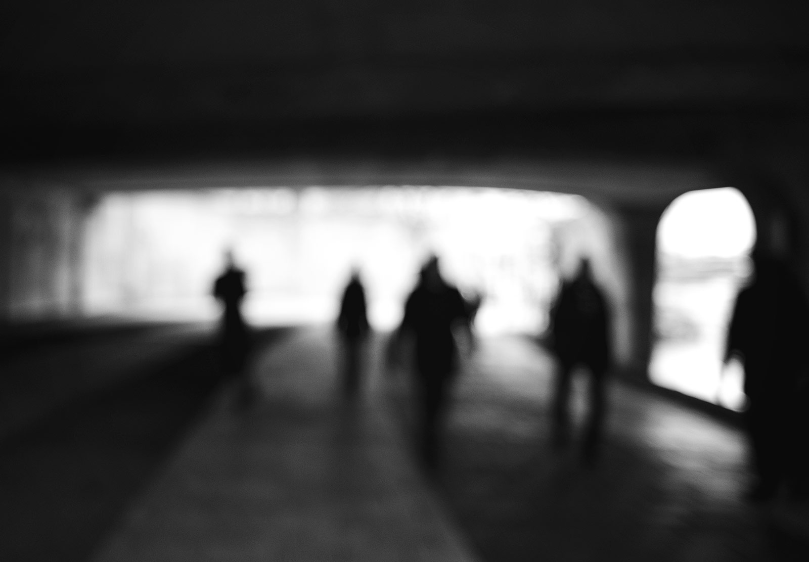 People in tunnel