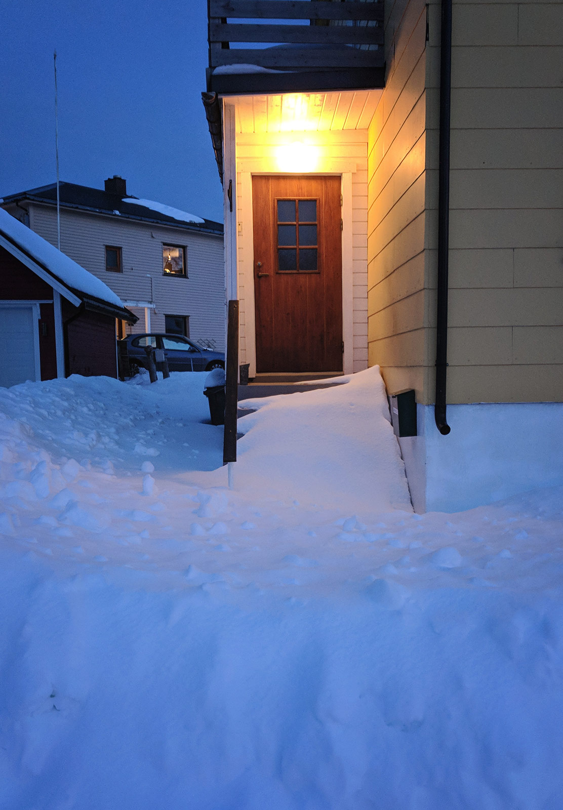 Deep snow at door