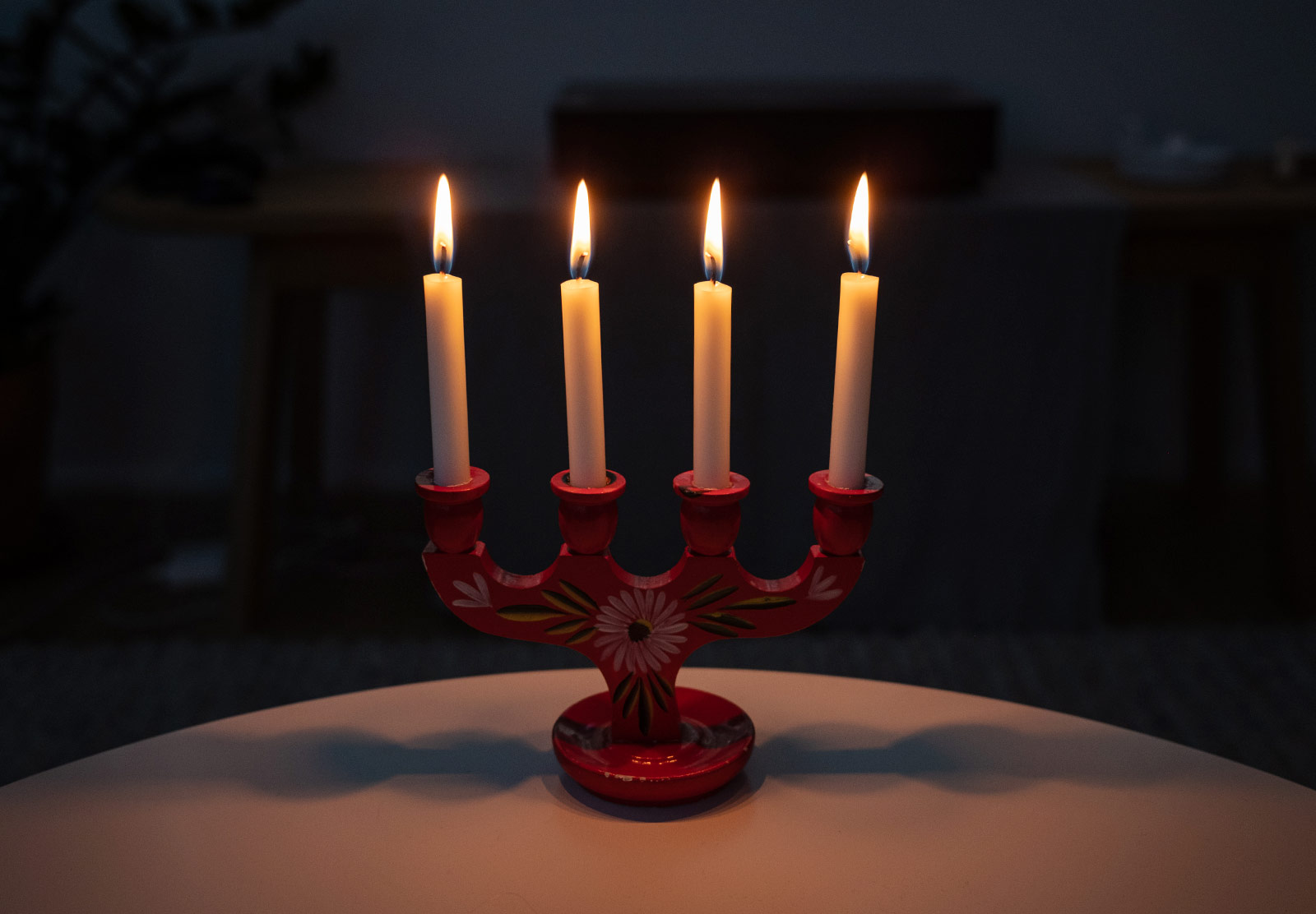 Four burning candles