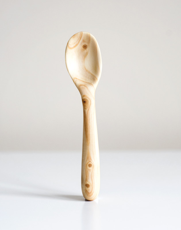 Wooden spoon standing on end