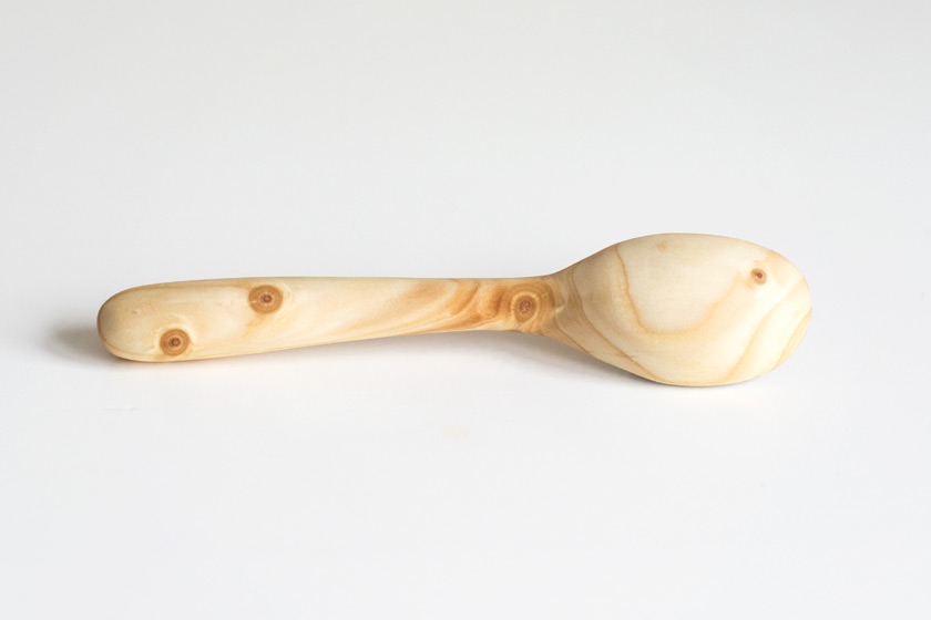 Grain on wooden spoon