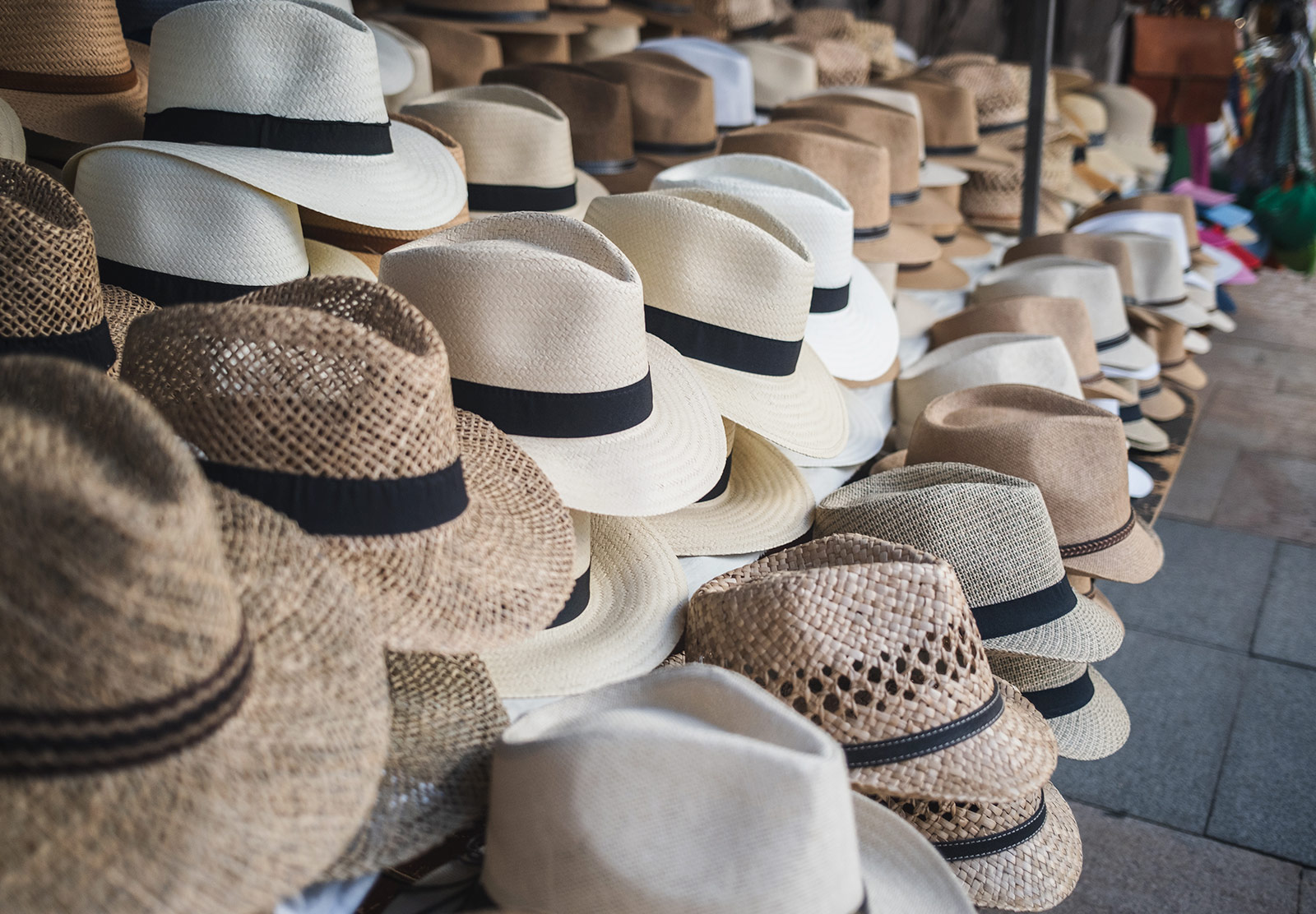 Rows of hats